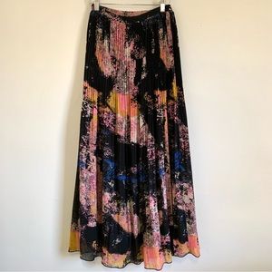 Bar III Maxi Black Pleated Skirt